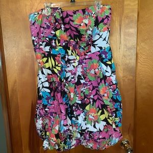 Torrid Bubble Hem Floral Strapless Dress Size 20
